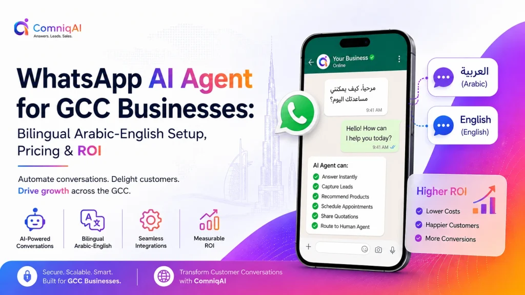 WhatsApp AI Agent for GCC Businesses: Bilingual Arabic-English Setup, Pricing & ROI